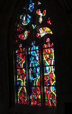 Stained-glass window in the Collegiate church by Sergio de Castro, 1980