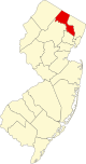 State map highlighting Passaic County