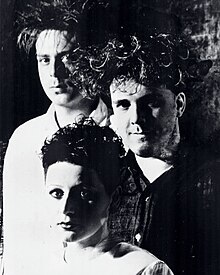 Cocteau Twins in 1986, from top to bottom: Simon Raymonde, Robin Guthrie, Elizabeth Fraser