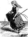 Fille d'Ouessant (dessin de Geniole) vers 1877.