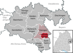 Elhelyezkedése Baden-Württemberg térképén