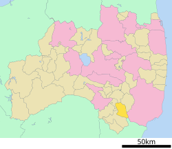 Lokasi Samegawa di Prefektur Fukushima