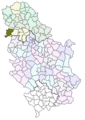 Localisation de la municipalité de Šid en Serbie