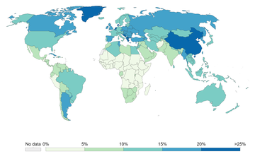 Share of deaths from smoking, 2017[48]