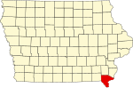 State map highlighting Lee County