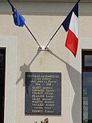 Plaque sur la nouvelle mairie.