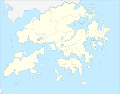 Mapa konturowa Hongkongu, u góry nieco na lewo znajduje się punkt z opisem „Lok Ma Chau”