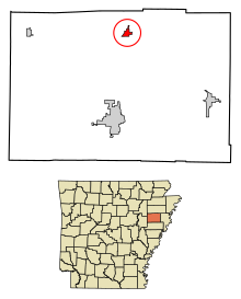 Cross County Arkansas Incorporated and Unincorporated areas Cherry Valley Highlighted 0513540.svg