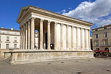 Maison Carrée temple in Nemausus Corinthian columns and portico