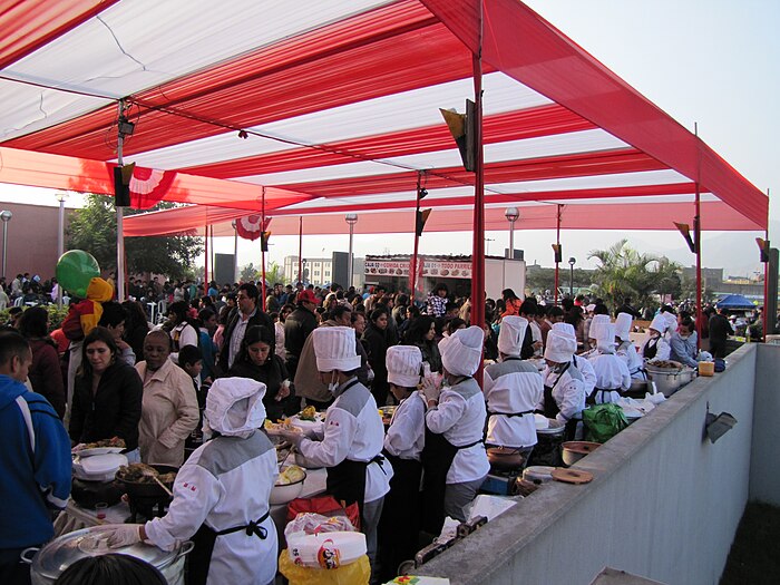 Photograph of a large cook-off in Lima, Peru during its July 2010 Fiestas Patrias