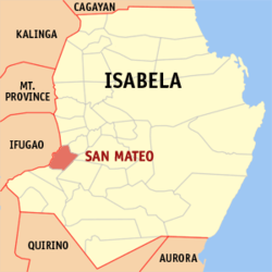 Mapa ning Isabela ampong San Mateo ilage