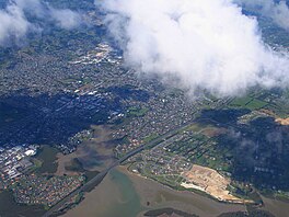 Aerial view of the Pahurehure Inlet