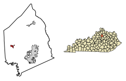 Location of Stamping Ground in Scott County, Kentucky.