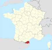 Lage des Departements Pyrénées-Orientales in Frankreich