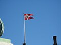 Standard of Frederik, Crown Prince of Denmark (now King Frederik X) flying at Amalienborg