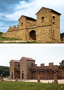 Reconstrución da porta leste do forte de Welzheim, Alemaña