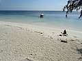 Sebuah pantai berpasir putih sisi barat Pulau Pasi