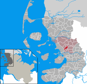 Poziția Breklum pe harta districtului Nordfriesland