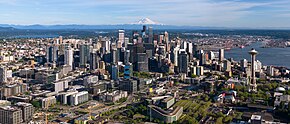 Aerial view of Downtown Seattle, 2024