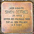 Stolperstein für Simon Defries