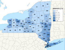 Map of the counties of New York State