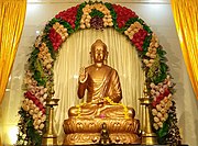 Statue of Buddha, Buddhist temple, Chennai, Tamil Nadu, India