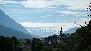 Vista del borgo di Chambave da Pilliolet