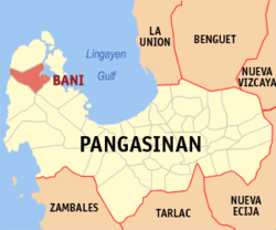 Mapa ning Pangasinan ampong Bani ilage