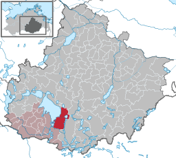 Läget för kommunen Rechlin i Landkreis Mecklenburgische Seenplatte