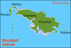 Carte de l'île Woodlark.