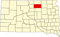 Map of Južna Dakota highlighting Edmunds County