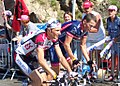 Basso (left) and Lance Armstrong, Tour de France, 2004.