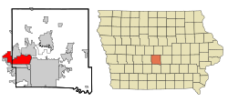 Location of Urbandale, Iowa