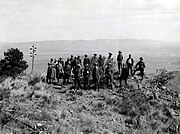 Mitglieder der United States and Mexico International Park Commission on the South River of the Chisos Mountains (1936)