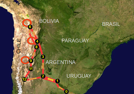 Route van de Dakar Rally 2016