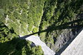 View from the bridge into the canyon