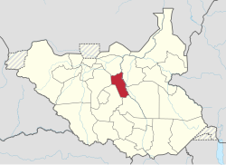 Location of Southern Liech in South Sudan