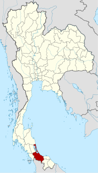 Songkhla'nın Tayland'daki konumu