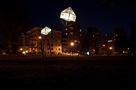 Instalación de Dennis Oppenheim en la Bienal de Escultura de Vancouver