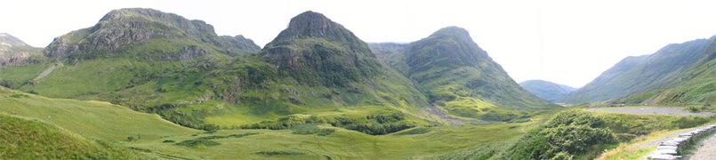 Glen Coe, com as Three Sisters de Bidean nam Bian