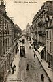 Le tramway de Roanne, rue de la Côte, au début du XXe siècle.