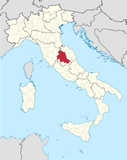 Provincie Perugia na mapě Itálie