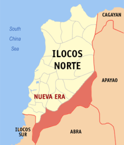 Map of Ilocos Norte with Nueva Era highlighted