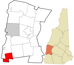 Location in Sullivan County and the state of New Hampshire.