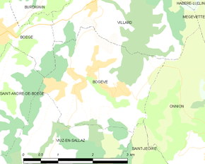 Poziția localității Bogève