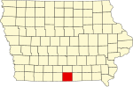 State map highlighting Wayne County