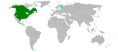 Distribuição de C. canadensis.