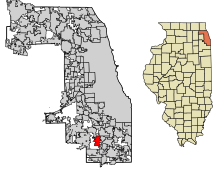 Cook County Illinois Incorporated and Unincorporated areas Country Club Hills Highlighted.svg