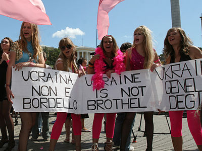 Del documental Ucraïna no és un bordell. El grup activista feminista Femen protesta contra l'augment del turisme sexual a Ucraïna