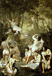 Raymond Monvoisin. Ninfas no banho, século XIX.